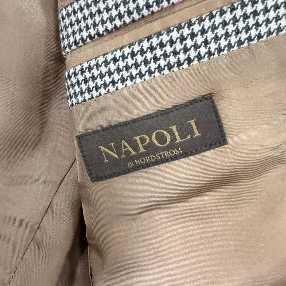 Napoli Nordstrom Mens 40S Slim Fit Loro Piana Blazer Cashmere Brown Houndstooth